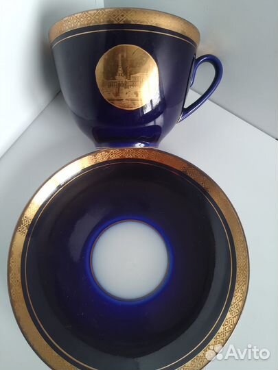 Чайная пара лфз кобальт Москва СССР