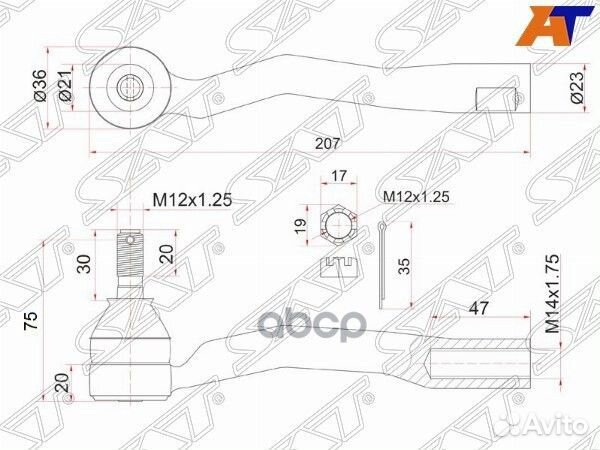 Наконечник рулевой toyota avensis 00- LH ST-450