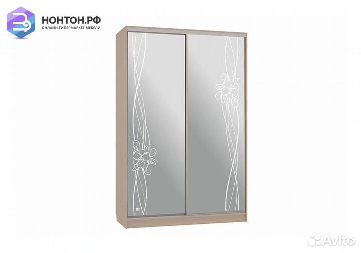 Шкаф-купе Гранд 4-600 волны 2 дуб млечный
