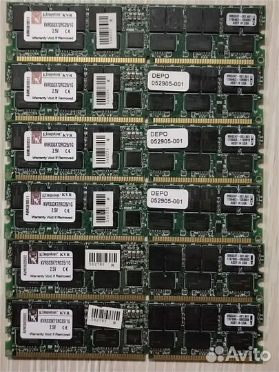 Серверная Оперативная память 16GB 8GB 4GB 2GB 1GB