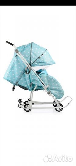 Санки-коляска Nika с колесами, с облачками