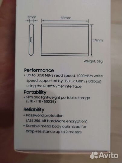 Ssd Samsung T7 1tb (новый, оригинал)