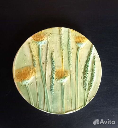 Ботанический барельеф.Панно из гипса 11-12 см