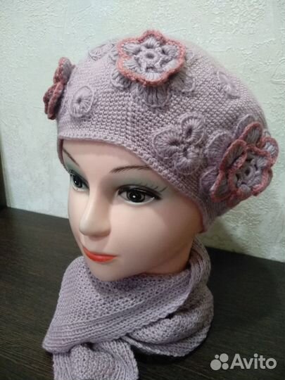 Шапка женская вязаная пакетом