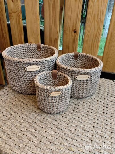 Набор корзин ручной работы 3шт