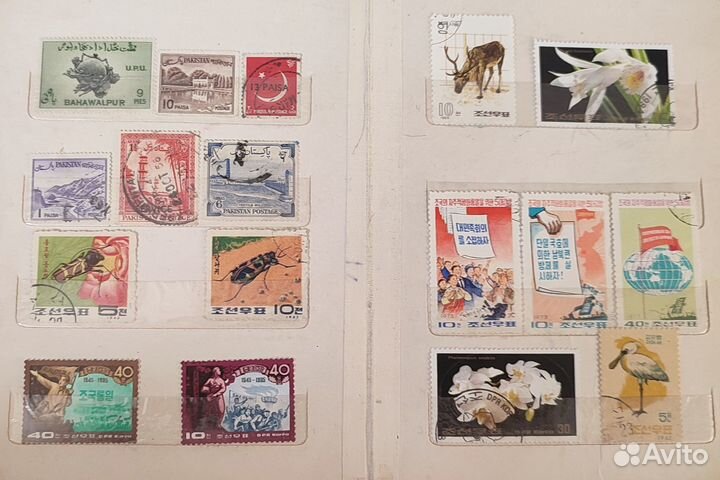 Альбом с марками стран Азии, не частые