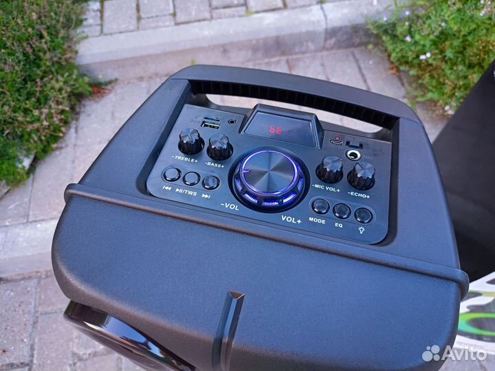 Блютуз колонка большая 2 микрофона