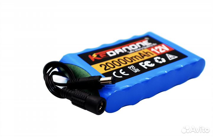 Аккумулятор литий ионный 12 В, 20000 мА + зарядное