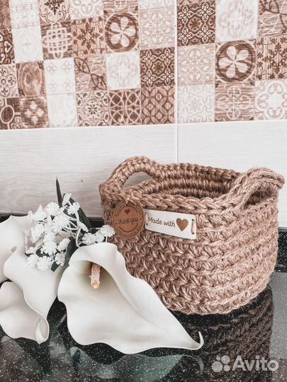 Корзина для белья и игрушек, изделия из джута