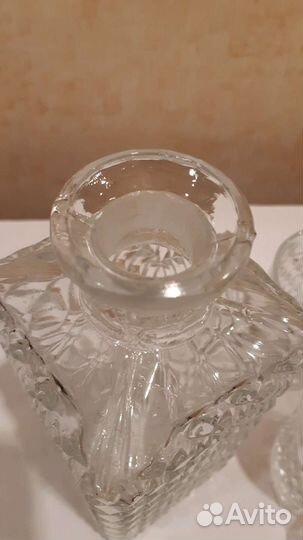 Штоф хрустальный и 3 стакана