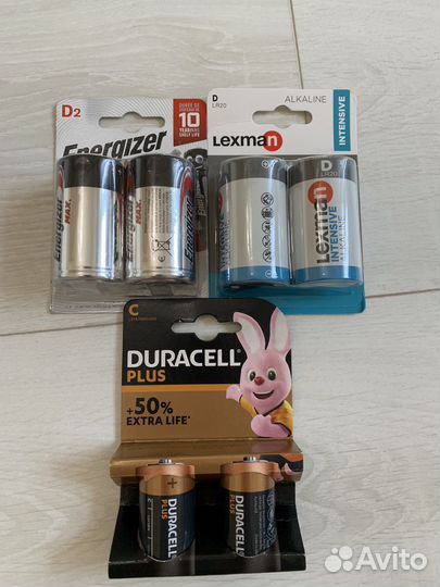 Батарейки D (LR20), C (LR-14/MN1400), Alkaline