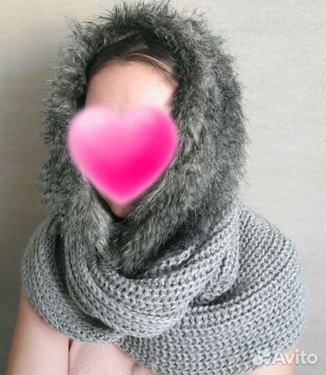 Б/у Снуд с искусственным мехом