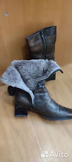 Сапоги женские натуральная кожа на цигейке