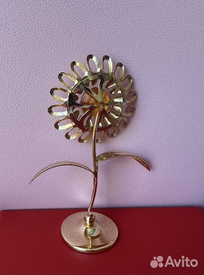Сувенир цветок позолота Crystocraft номерной