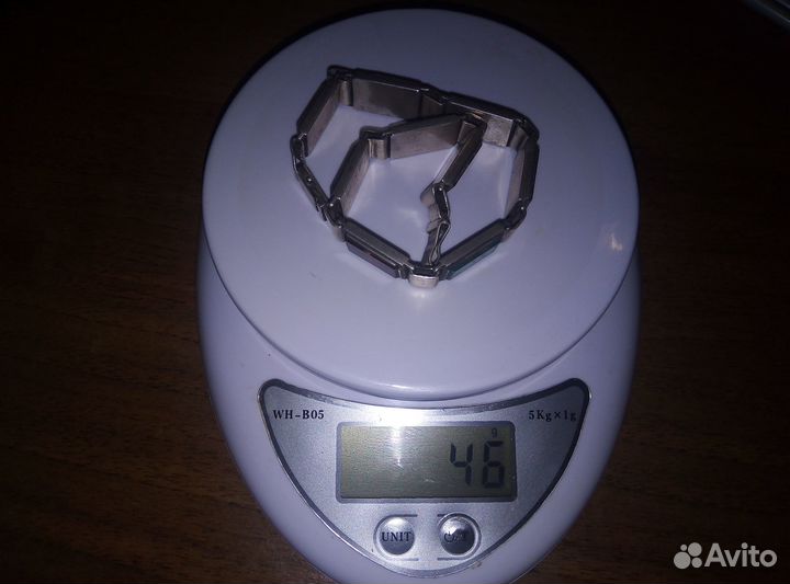 Браслет унисекс с уральскими камнями серебро 25см