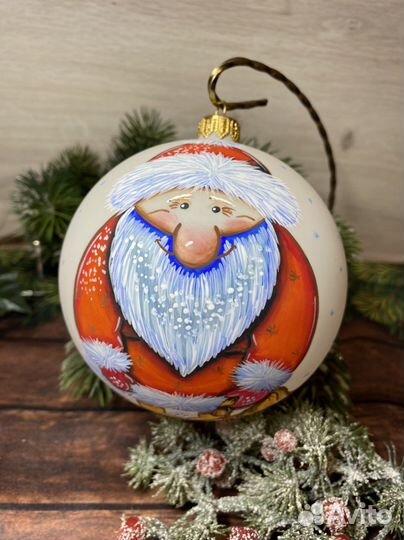 Дед мороз, Сова, Кот стеклянный шар 10см