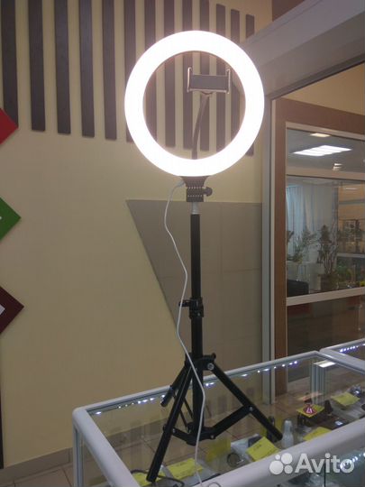 Кольцевая лампа 26 см высота 210см