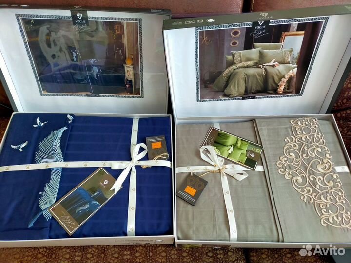 Комплект постельного белья евро Турция сатин с выш