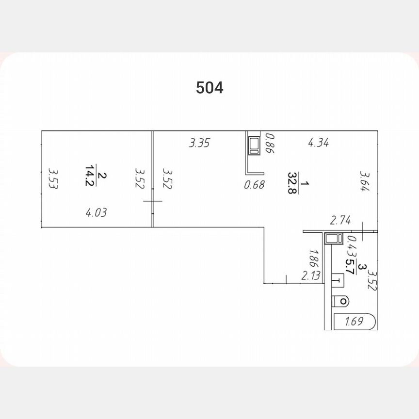 Апартаменты-студия, 52,7 м², 5/10 эт.