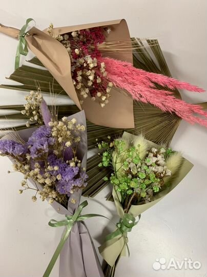 Букетики из сухоцветов с ароматным эвкалиптом