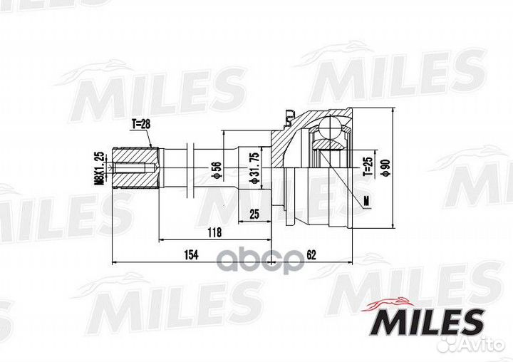 ШРУС наружный mitsubishi pajero 2.5TD/3.0 94- (GSP
