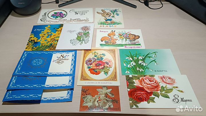 Открытки СССР к 8 марта не заполненные