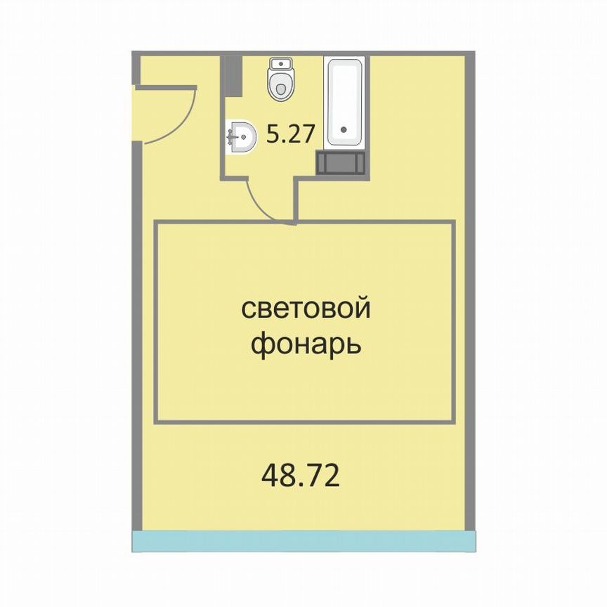 1-к. апартаменты, 53,8 м², 13/13 эт.