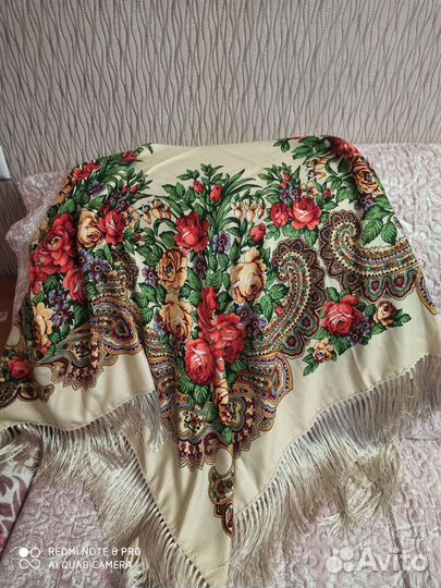Павловопосадский платок 80шерсти 20 вискоза