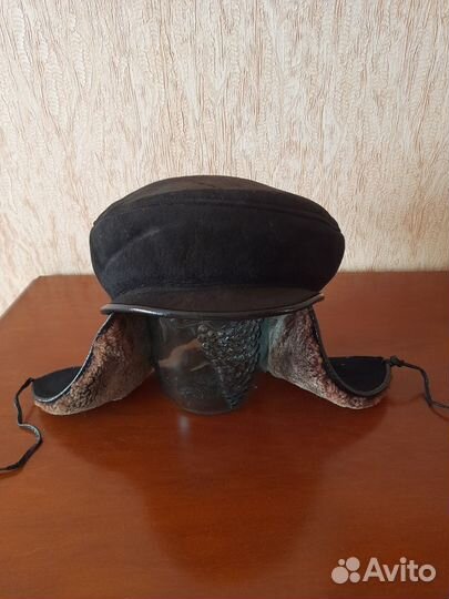 Шапка ушанка натуральная замша