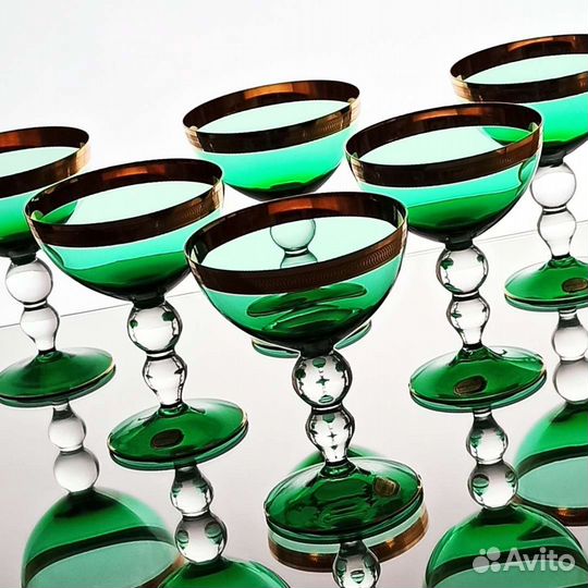 Винтажные фужеры шампанки креманки Чехословакия