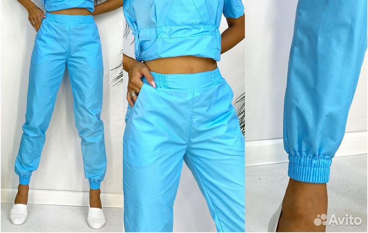 Медицинский костюм женский голубой