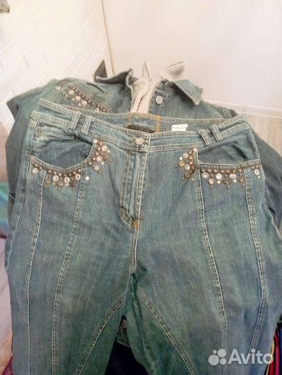 Джинсовый костюм женский 50