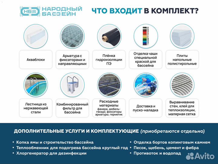 Бетонный бассейн для дачи