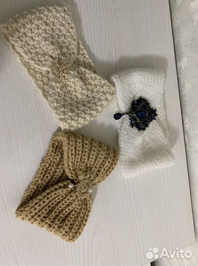 Повязка на голову вязаная