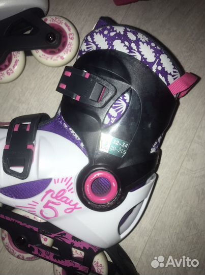 Роликовые коньки детские Oxelo 32-34 защита/шлем