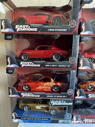 Fast and furious 1:24 8шт форсаж модели