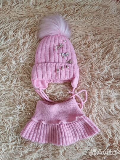 Шапка и снуд для девочки