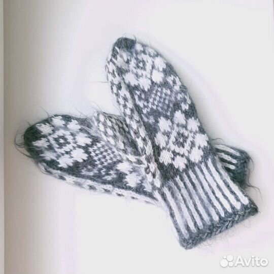 Варежки женские собачья шерсть 6,5