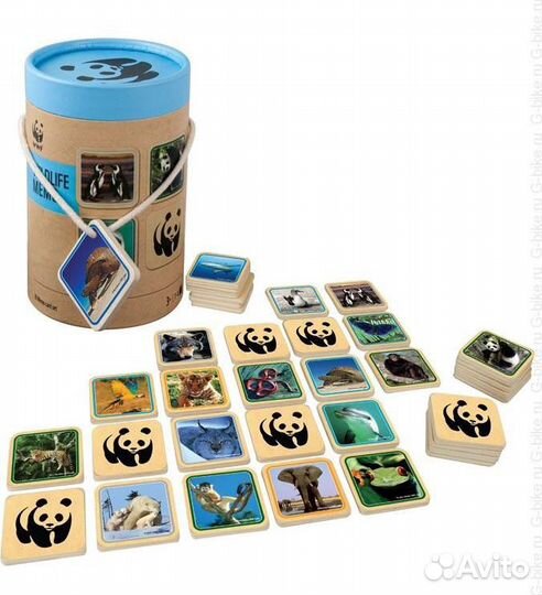 Настольная игра карточки из дерева Дикая природа