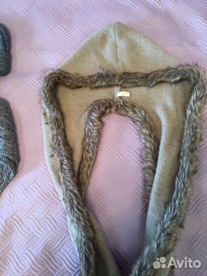 Женский шарф, шапки, капюшон-снуд и наушники