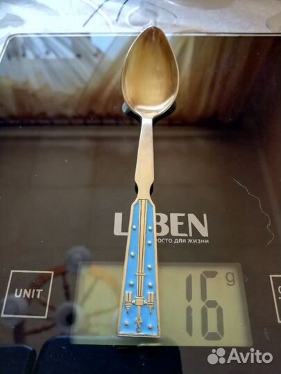 Ложка серебро с эмалью