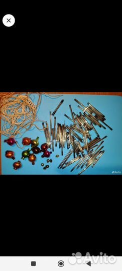 Елочная гирлянда СССР, игрушки стеклярус