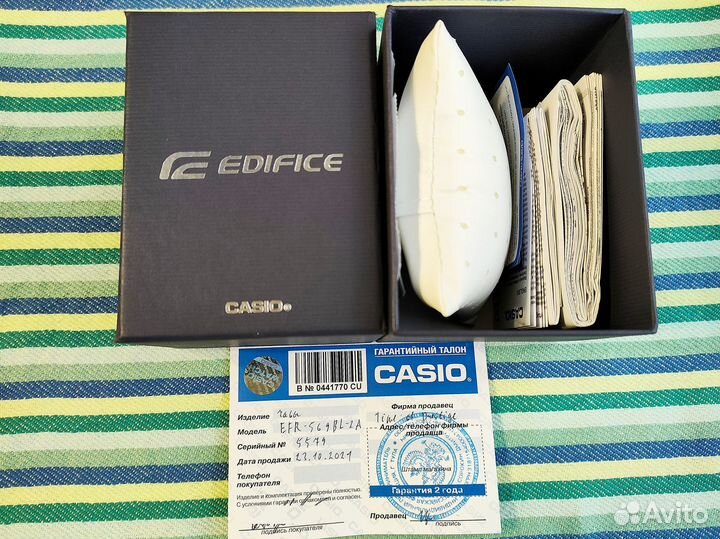 Наручные часы casio EFR-569BL-2A, цвет синий
