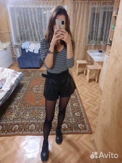 Шорты из экокожи