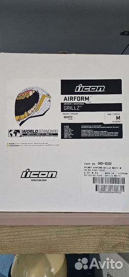 Icon Airform Grillz мотошлем белый (размер: M)