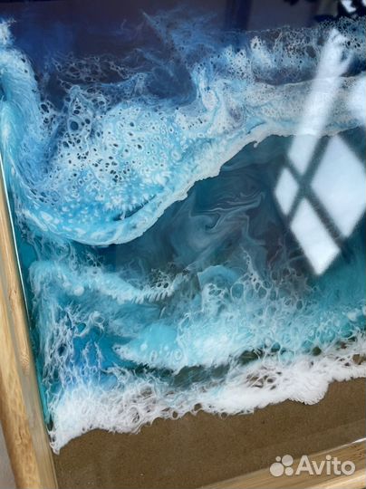 Поднос деревянный с эпоксидной смолой