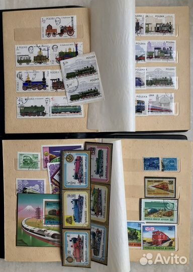 Марки ж/д тематика паровозы. Конверты, этикетки