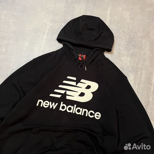 Черное худи New Balance Big Logo Оригинал