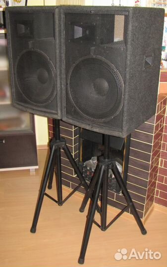 Колонки активные 1200W Park Beta 4215 2шт Треноги