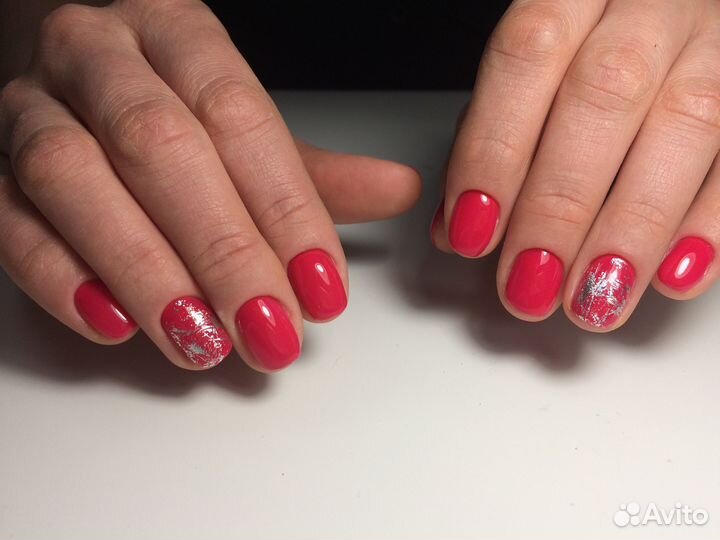 Маникюр с покрытием гель лак. Наращивание ногтей